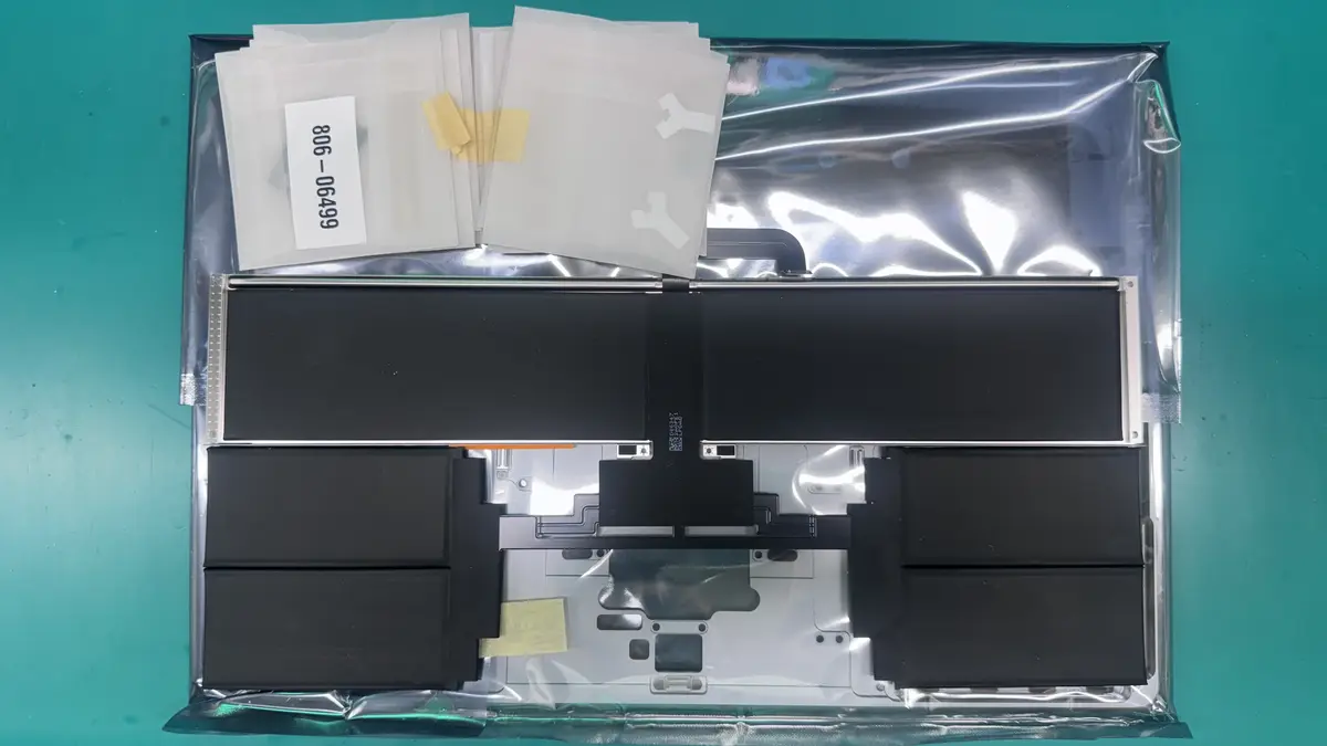 Genuine Apple MacBook Air battery in protective packaging ready for replacement at WarriorMac