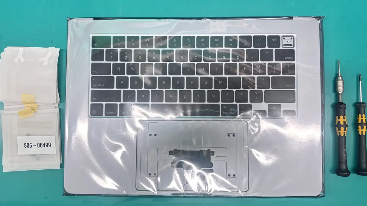 MacBook Air top case with keyboard and trackpad replacement part at WarriorMac