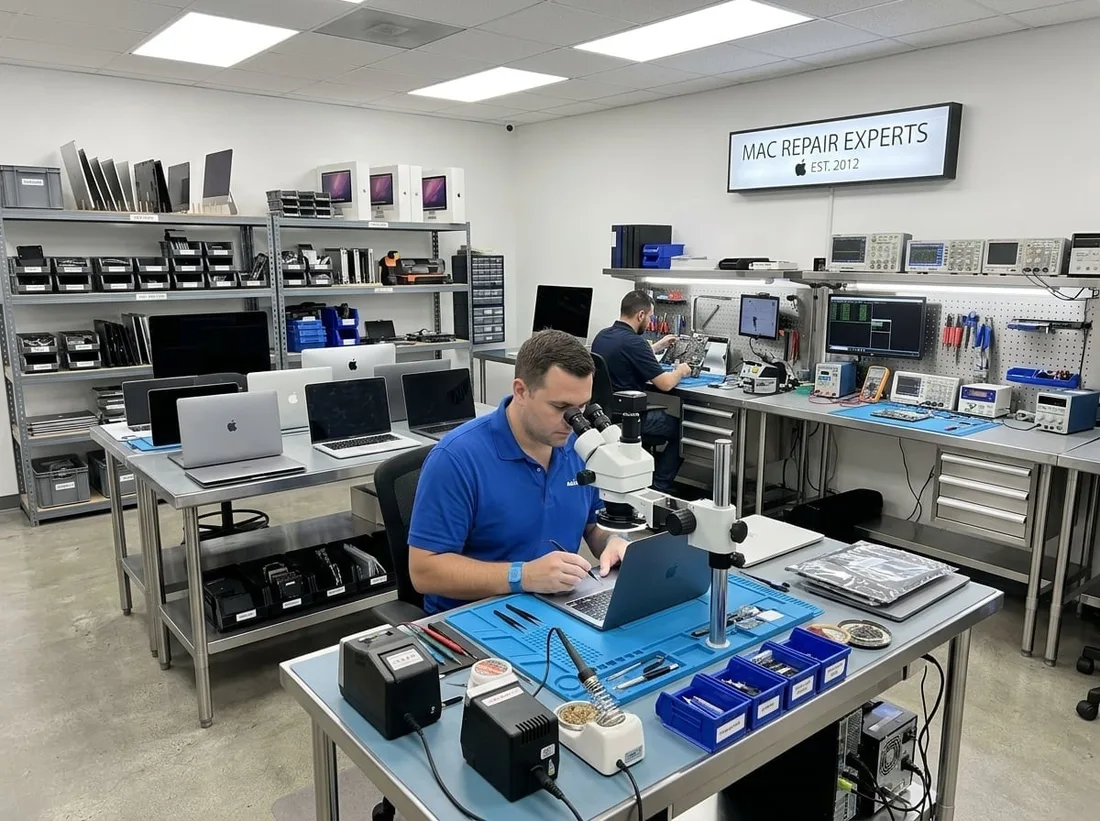 Professional Apple repair workshop at WarriorMac Tampa